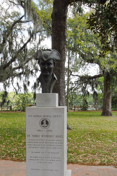 Dr. Noble Wimberly Jones Medical Monument in Savannah GA. 