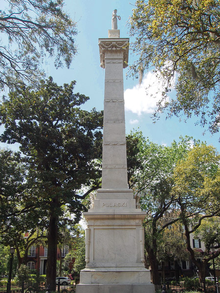 Monument to Brigadier General Kazimierz Pulaski in Savannah GA. 