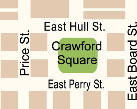 Crawford Square Map in Savannah GA. 