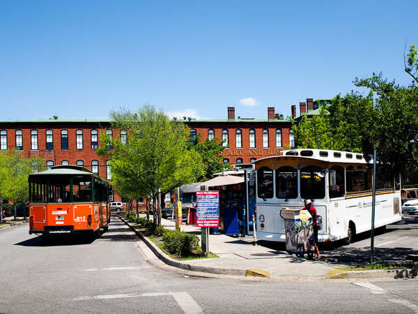 Sightseeing Trolley in Savannah, GA. 