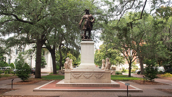 Monument to James Oglethorpe in Savannah GA. 