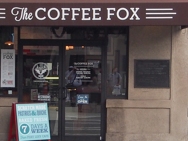 Coffee Fox shop in Savannah GA. 