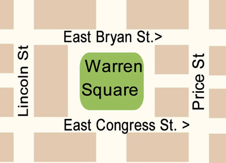 Reynolds Square Map in Savannah GA. 